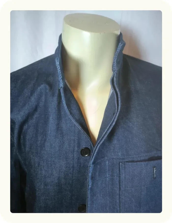 Veste en jean col mao homme APC Taille S 36 - photo numéro 3