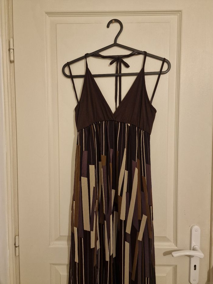 Robe Maxi Longue Estivale à Imprimé Géométrique