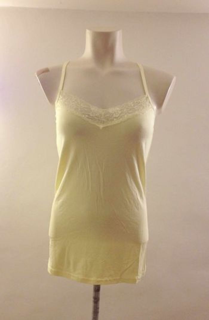 Débardeur féminin jaune col V dentelle T 38 Zeeman