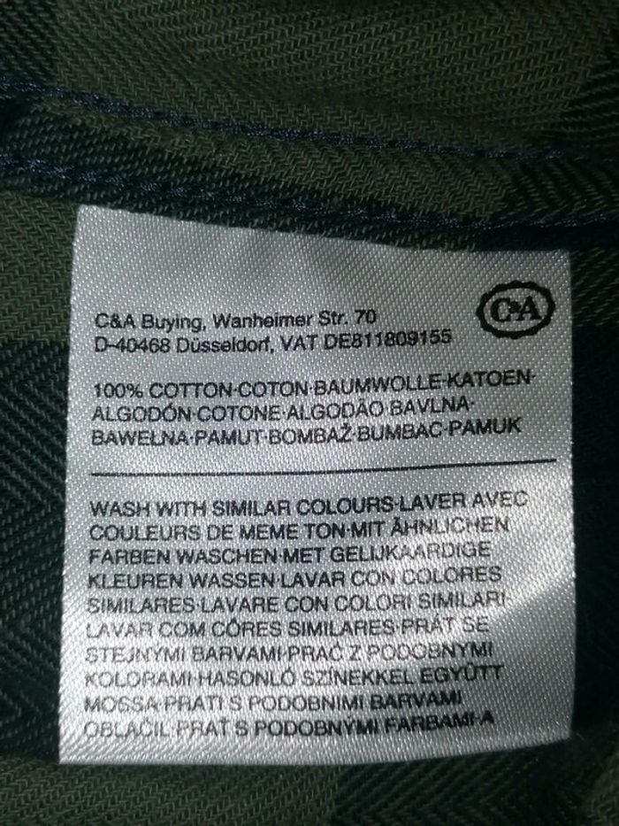 Chemise en S en coton kaki et marine C&A - photo numéro 5