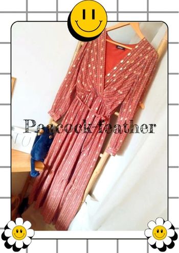 Robe longue TU marron terracotta / dorée