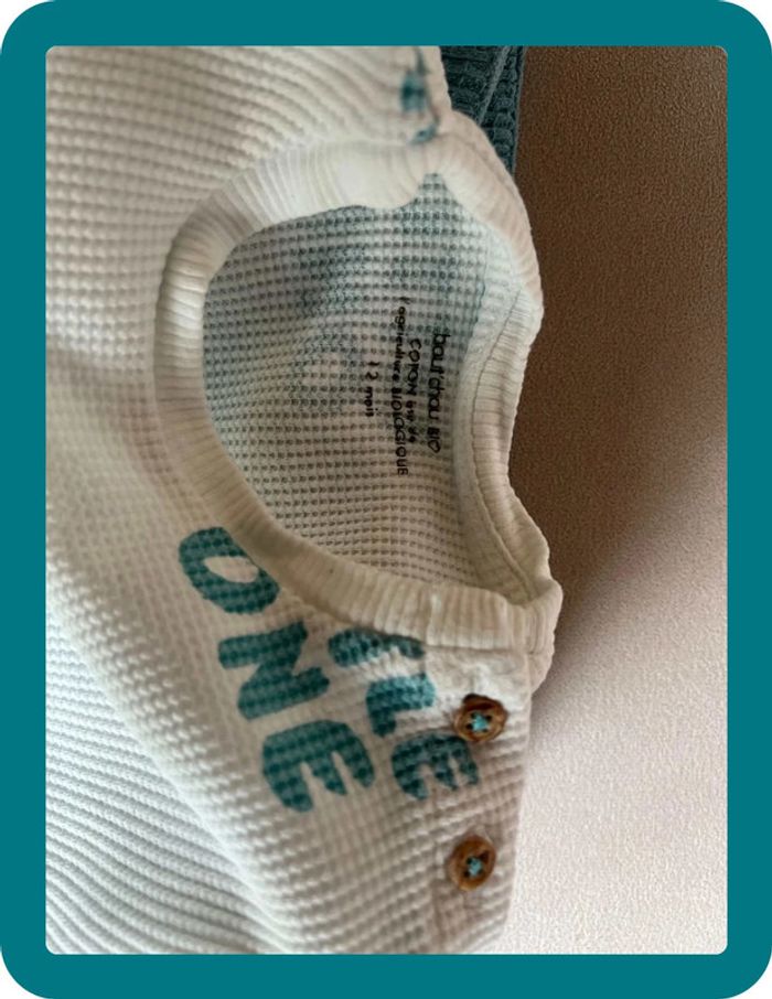 Ensemble short et tshirt nid d'abeille 12 mois - Bout'chou - photo numéro 5