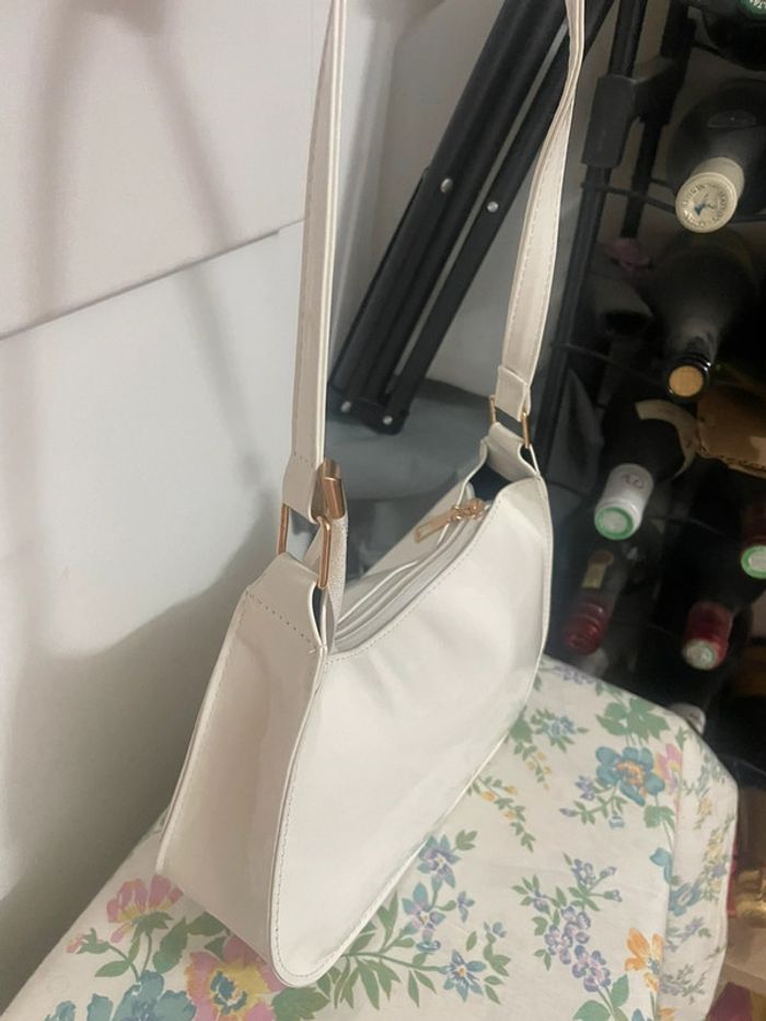 🌷🌷Sac À Bandoulière Brillant  blanc Sac À La Mode,  En Cuir synthétique Verni, - photo numéro 8