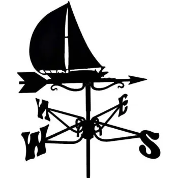 Girouette en métal "Voilier" 4 points cardinaux 30x100 cm Neuf