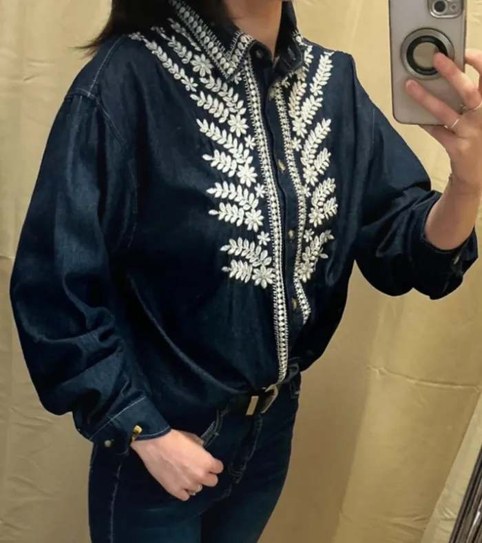 Chemise femme blouse femme chemise en jean femme chemisier femme taille 40 taille 42