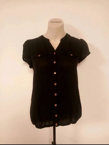 Chemisier noir Manches courtes 