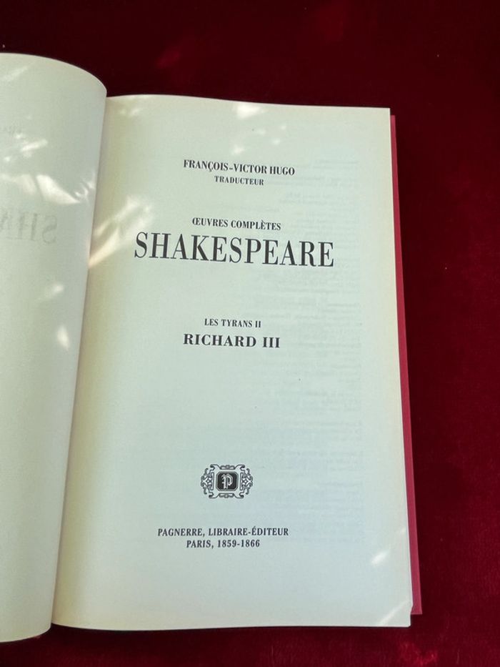 Œuvres complètes de Shakespeare – Édition François-Victor Hugo – 2 volumes - photo numéro 4
