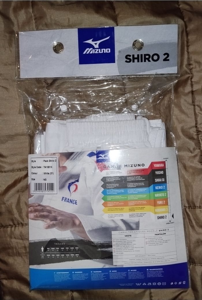 Kimono mizuno shiro 2 taille 100 cms mixte - photo numéro 3