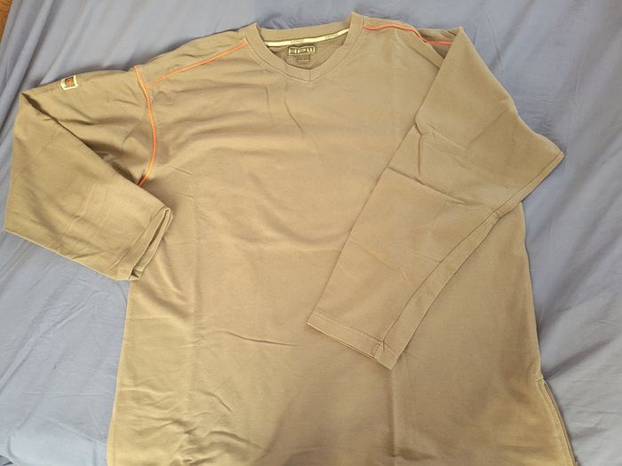 Sweat  kaki liseret  orange