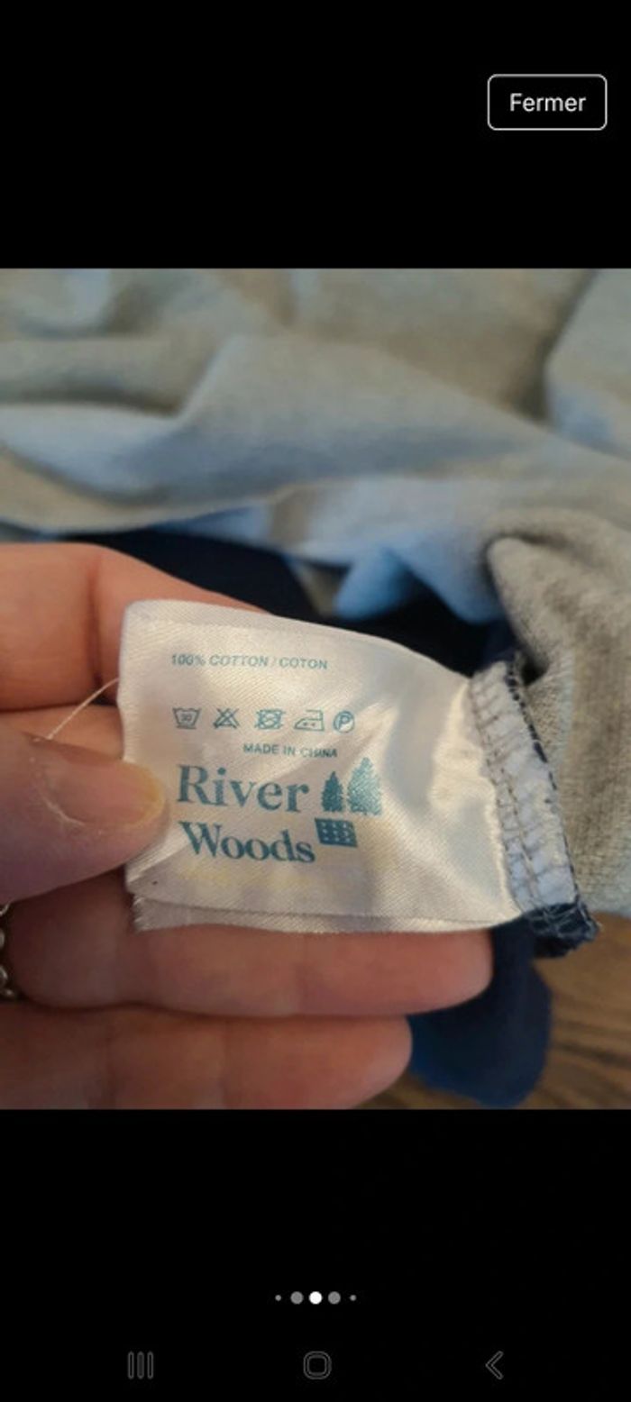 Polo River Woods Grise et bleu slim fit taille M - photo numéro 11