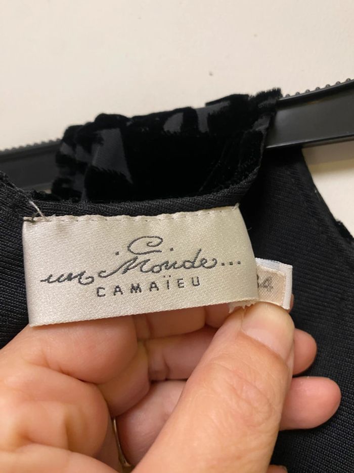 Magnifique robe noire effet velours avec doublure Camaïeu taille 34 - photo numéro 7