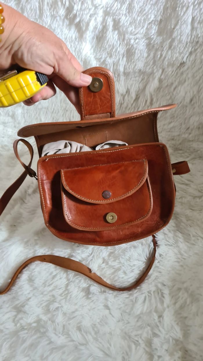 Sac en cuir Vintage pochette Cuir Véritable - photo numéro 8