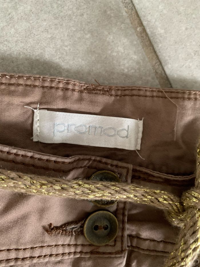 Pantalon marron et doré Promod taille 40 - photo numéro 4
