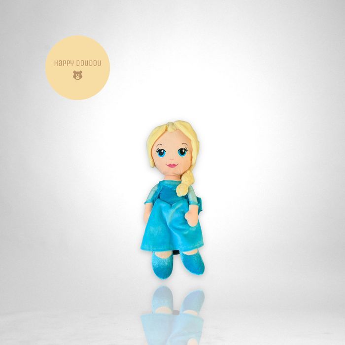 Doudou Peluche Poupée reine des neiges bleu Nicotoy Disney P20