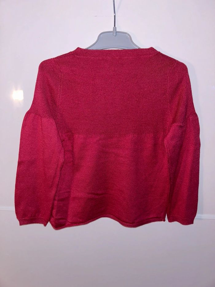 Pull à col rond en soie côtelé rose uni - photo numéro 7