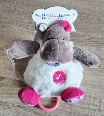 Peluche Hippopotame musical BABY nat' - Les doudous câlins neuf