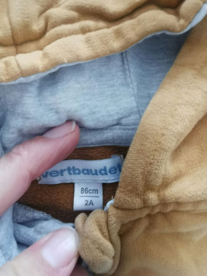 Lot de 2 sweats à capuche bébé garçon 24mois décathlon et vertbaudet - photo numéro 6