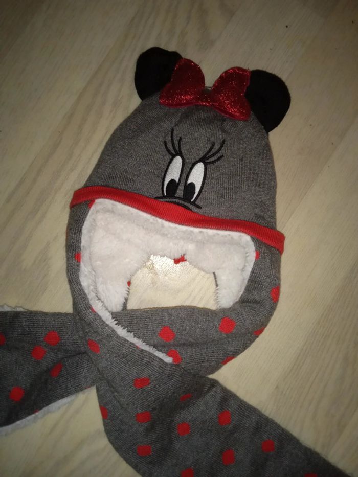 Bonnet et écharpe Minnie T. 9-12 mois (44 cm) - photo numéro 2