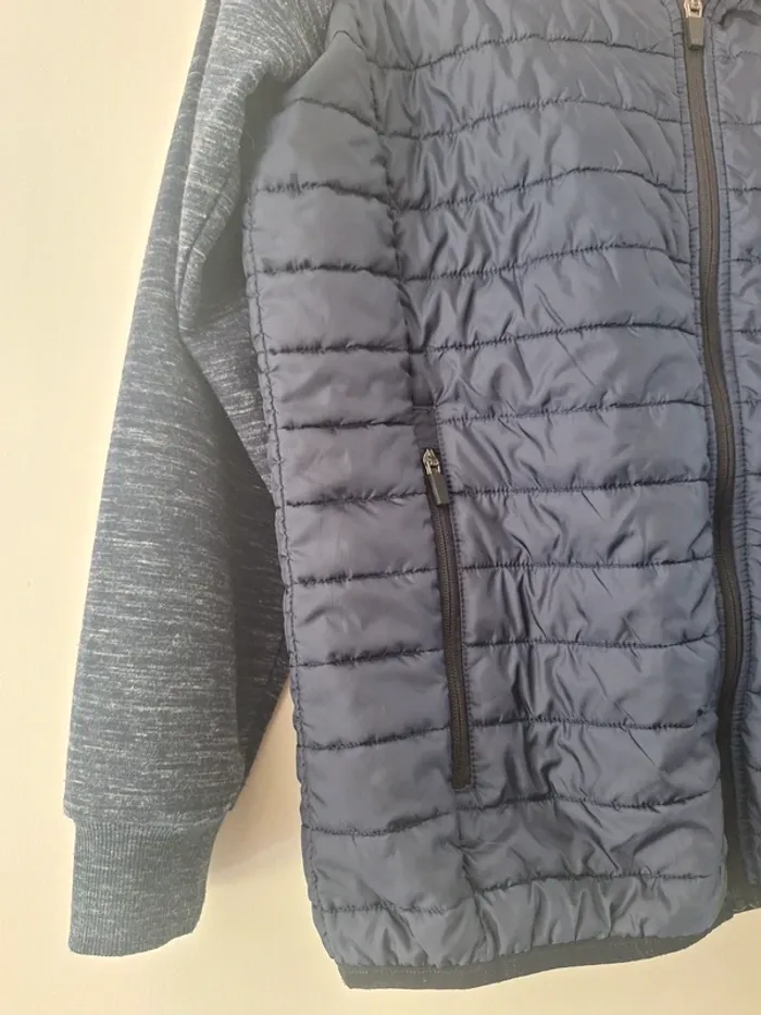 Veste bleu marine bi matière taille L Gémo - photo numéro 2