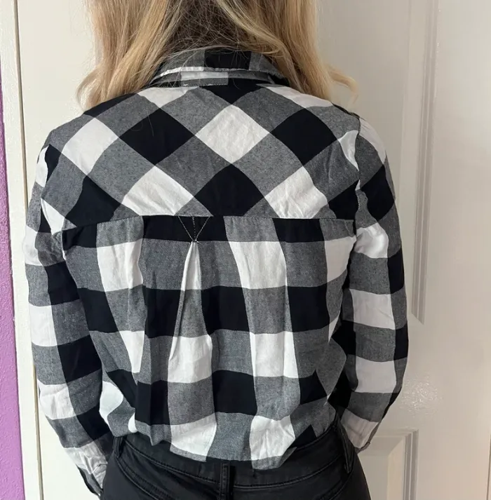 Chemise à carreaux pimkie noir gris et blanc - photo numéro 3