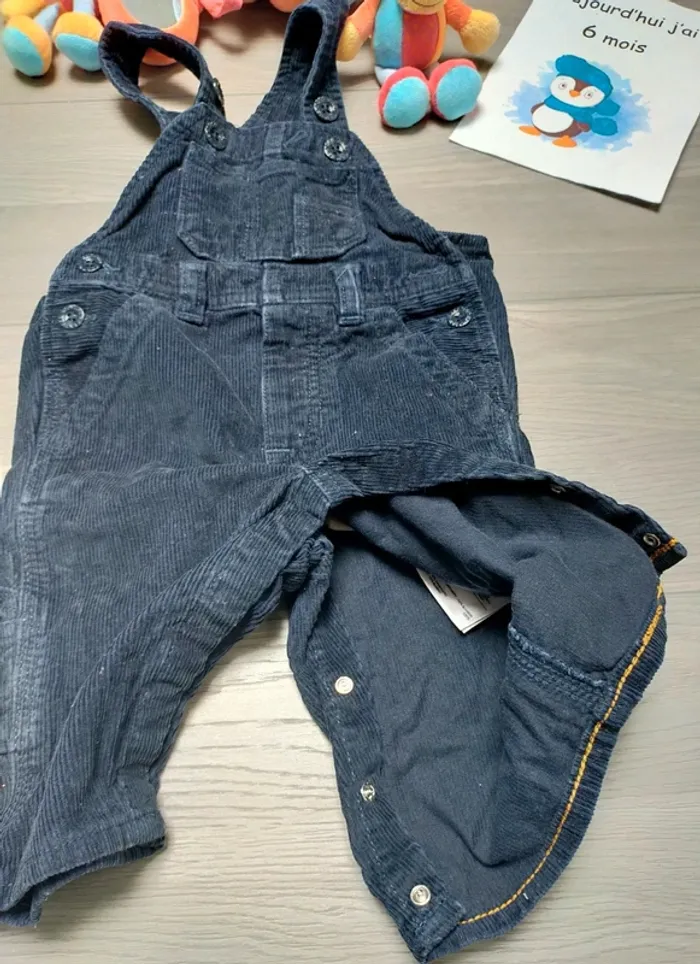 Salopette marine velours côtelé mixte 6-12 mois Babygap - photo numéro 7