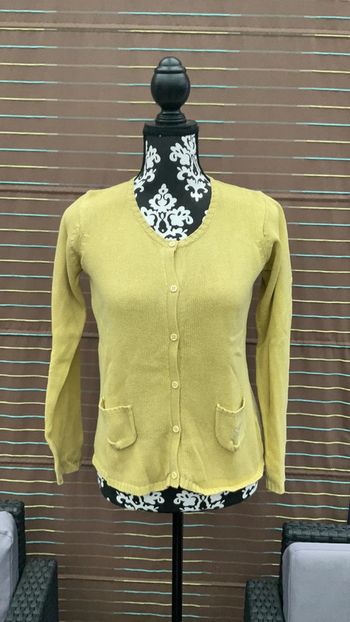 Gilet boutonné anis T152 (n°7)