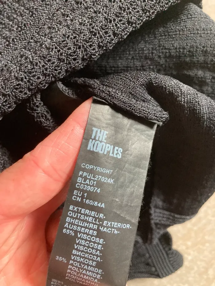 The kooples Top manches longues femme FPUL27024 bla01 taille 1 S col montant - photo numéro 7