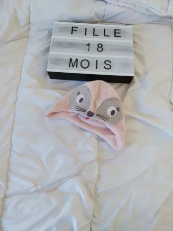 Bonnet avec liens fille 18/23 mois DPAM