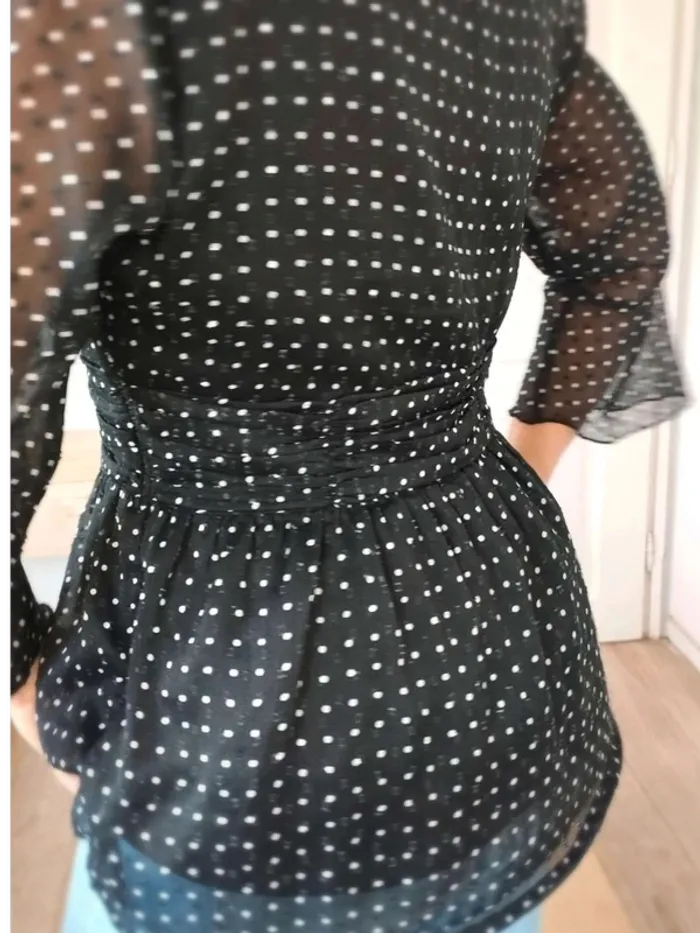 Blouse Noire pois blancs - H&M XS - Excellent état - photo numéro 3