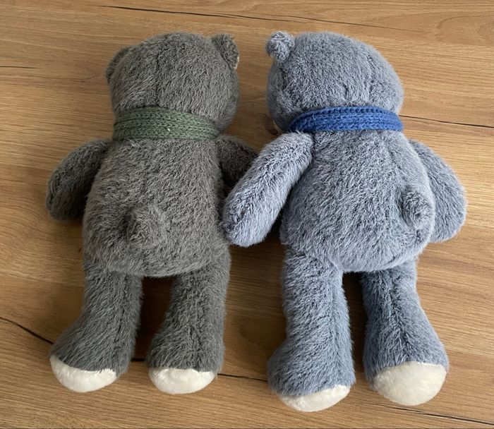 Lots 2 Ours en Peluche Bleu et Kaki - photo numéro 9