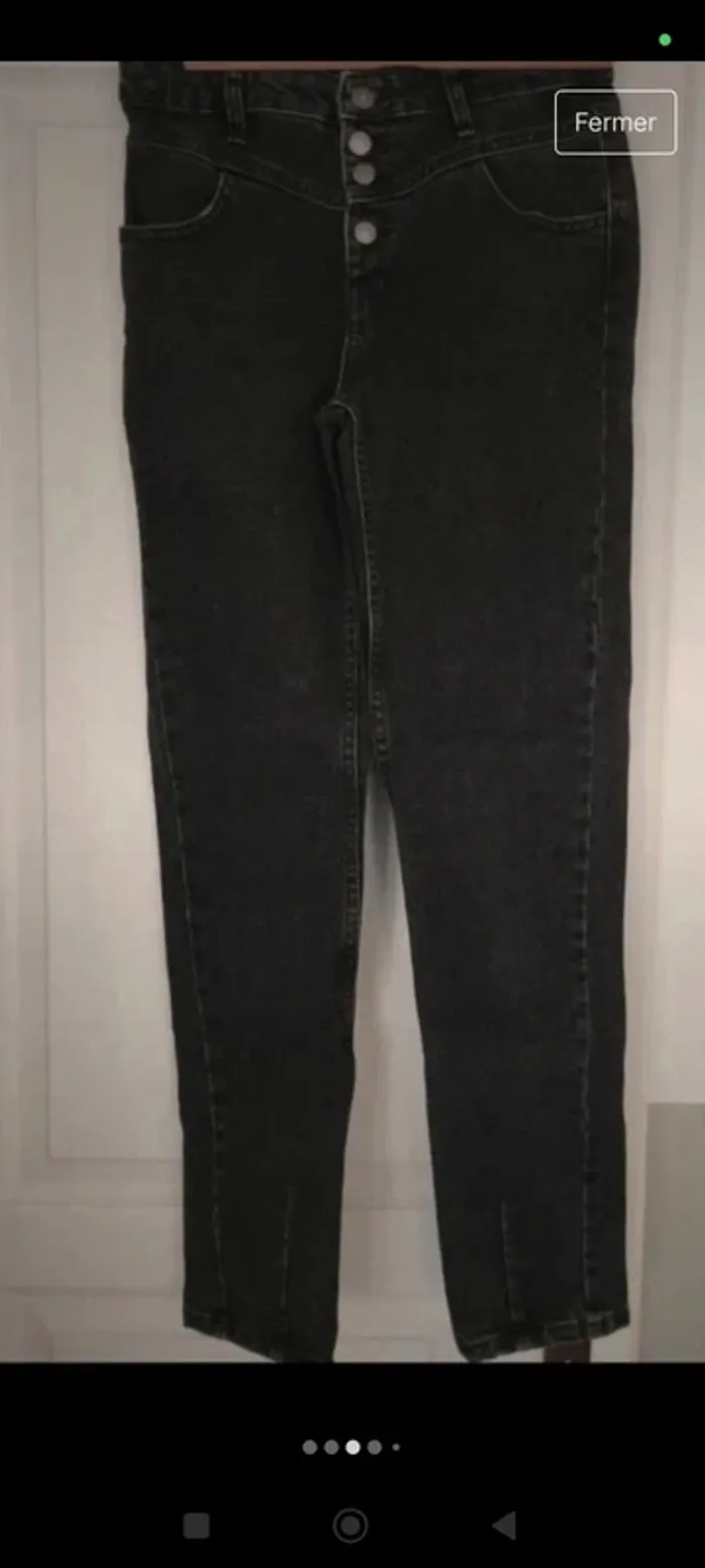 Jean noir mom fit kiabi XS - photo numéro 3