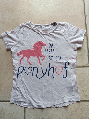 Tee shirt chemise manches courtes Fille 6/7 ans cheval Poney Tom Tailor