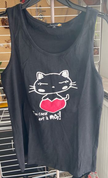 Débardeur noir chat