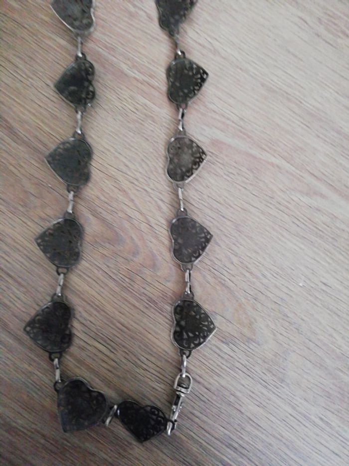 Collier fantaisie coeur pierres bleues.. - photo numéro 4