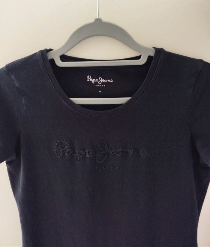 Tee shirt femme noir Pepe Jeans taille 38 - photo numéro 2