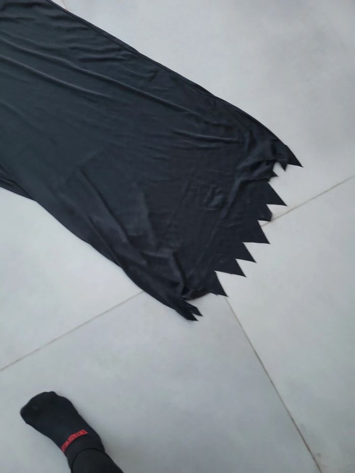 Longue robe déguisement noir cape capuche idéal soiree fête halloween - photo numéro 2