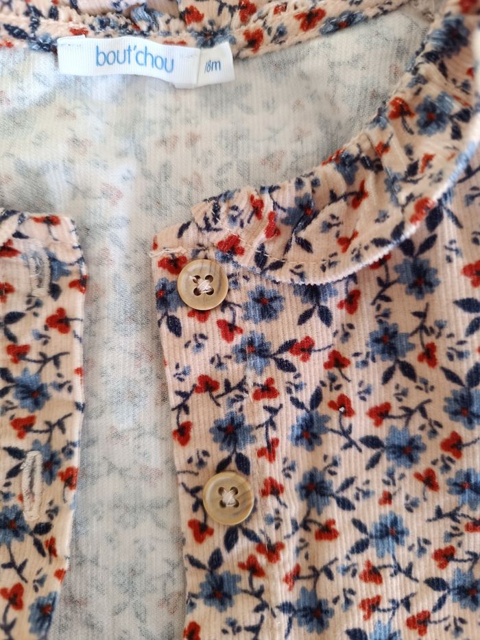 Robe bout'chou 18 mois en velours fleuri - photo numéro 3
