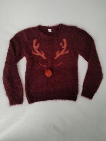 Pull poilu de Noël Renne Zeeman 9/10 ans
