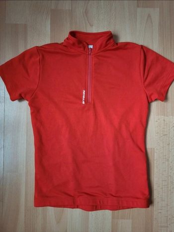 Maillot cycliste B'Twin Décathlon rouge 8 ans