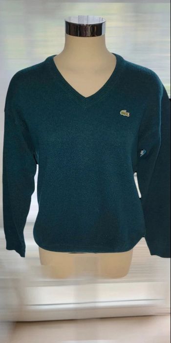 👕 Pull Lacoste vert foncé – col V – taille L