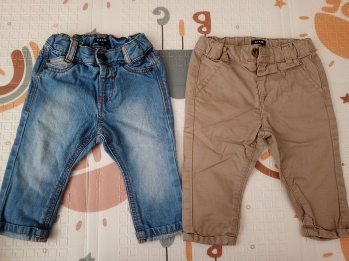 Lot de 2 pantalons bébé Kiabi, taille 6 mois