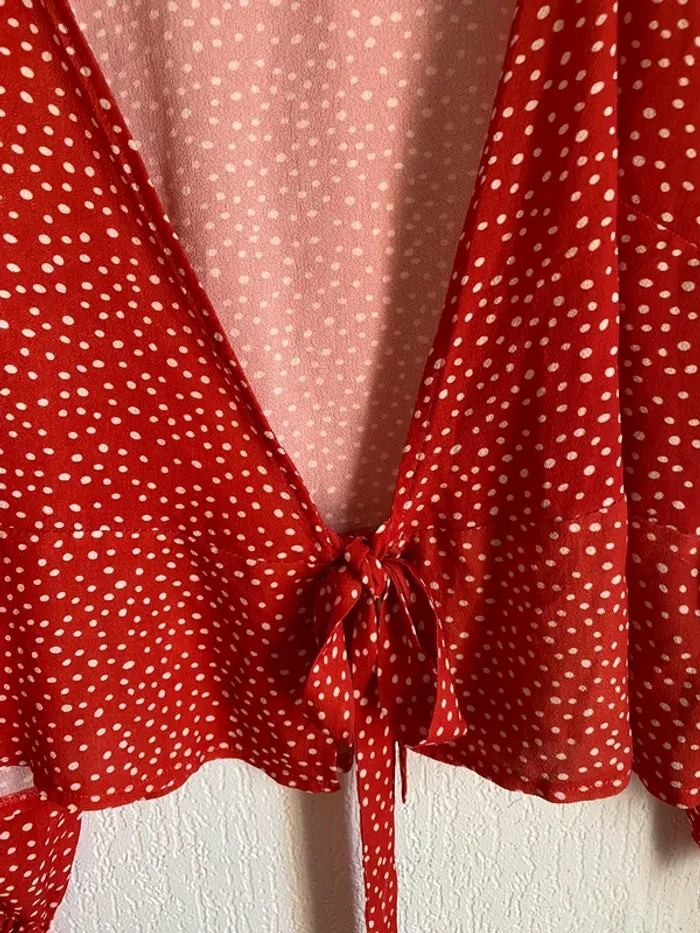 Top femme rouge à poids blanc eldys taille xxl 44 - photo numéro 4