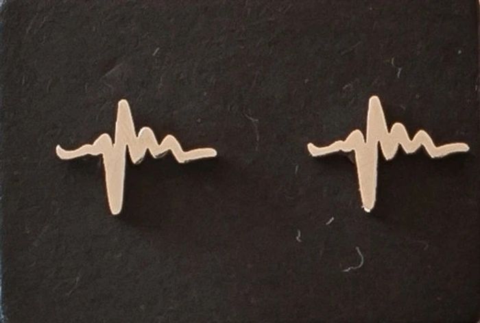 Boucles d'oreilles puces électrocardiogramme