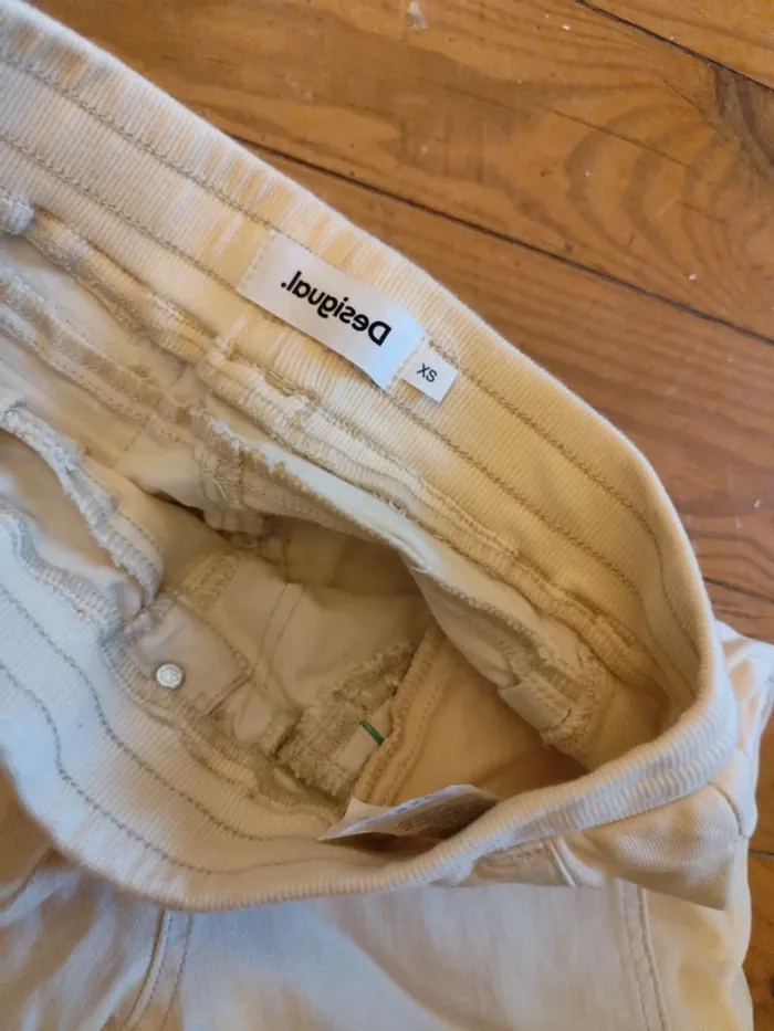 Jean crème Desigual style jogging taille élastique XS - photo numéro 6