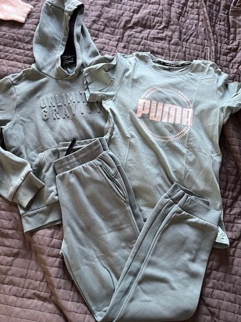 Ensemble jogging 3 pièces vert kaki 13 ans