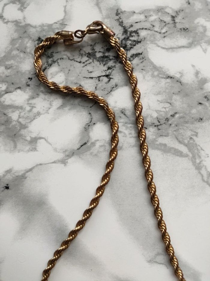 Collier torsadé vintage doré - photo numéro 2