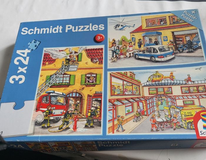 2 puzzles de 24 pièces, véhicules, camions - photo numéro 1
