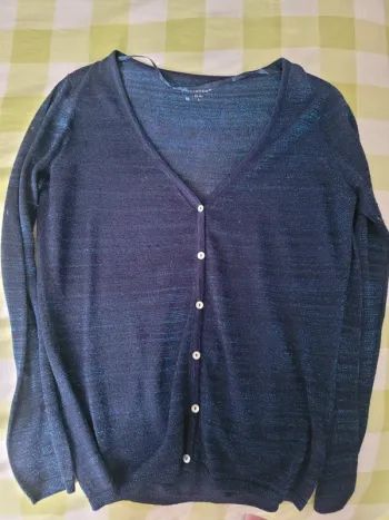 Gilet bleu pailleté taille M
