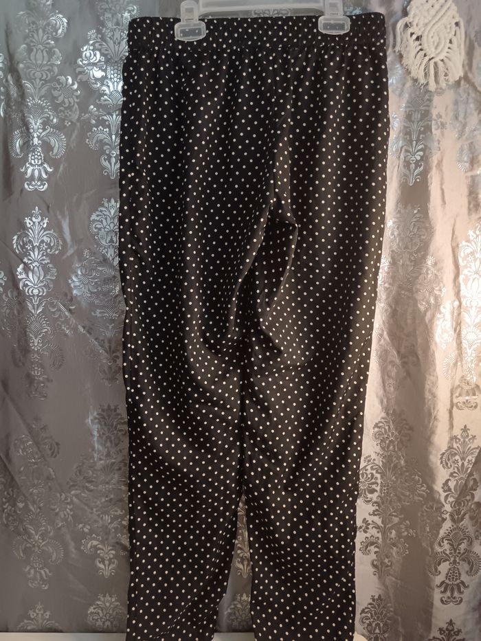 Pantalon léger noir pois blanc tissaia - photo numéro 2