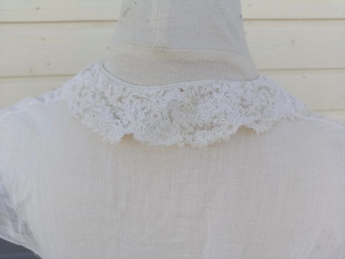 Ancien plastron, devantier en tulle et dentelle - photo numéro 14